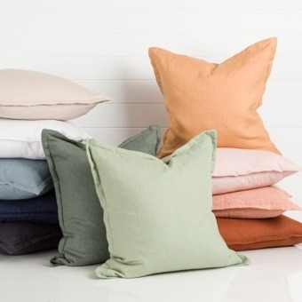 Pillow Talk Sahara linen feather cushion by m.u.s.e. offer