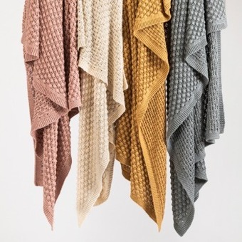 Pillow Talk Popcorn knitted throw by m.u.s.e. offer
