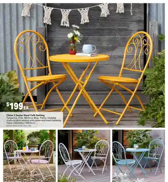 Chloe 2 seater steel café setting