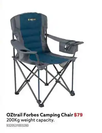 Mitre 10 Oztrail forbes camping chair offer