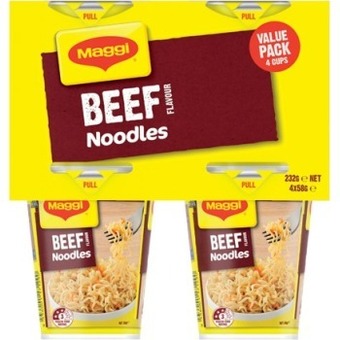 IGA Maggi chicken or beef cup noodles 4 pack offer