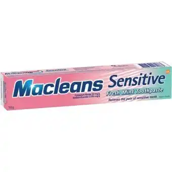 Macleans sensitive fresh mint toothpaste 100g