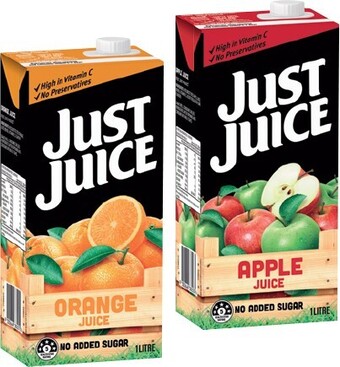 IGA Just juice apple or orange long life juice 1 litre offer