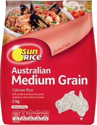 IGA Sunrice medium grain white or brown rice 2kg offer