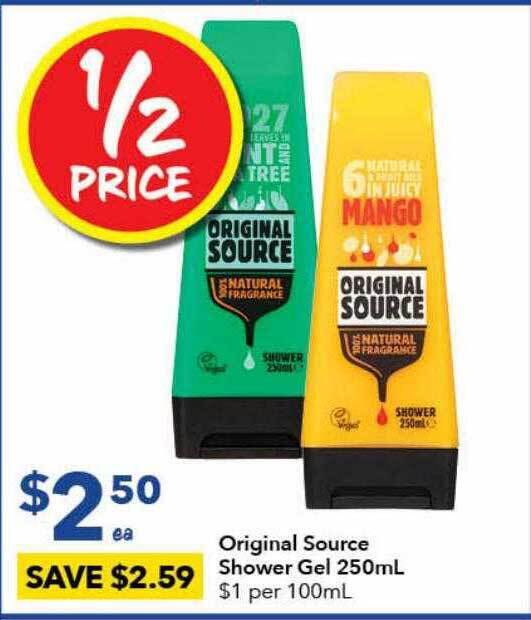 Original source shower gel offer at Ritchies