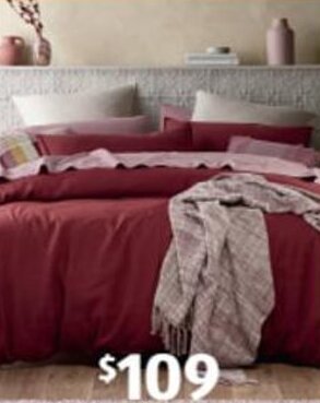 ALDI French Linen Quilt Cover Set-Queen Size offer