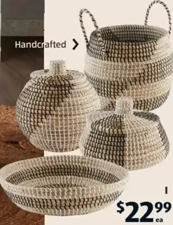 ALDI Decorative Seagrass Baskets offer