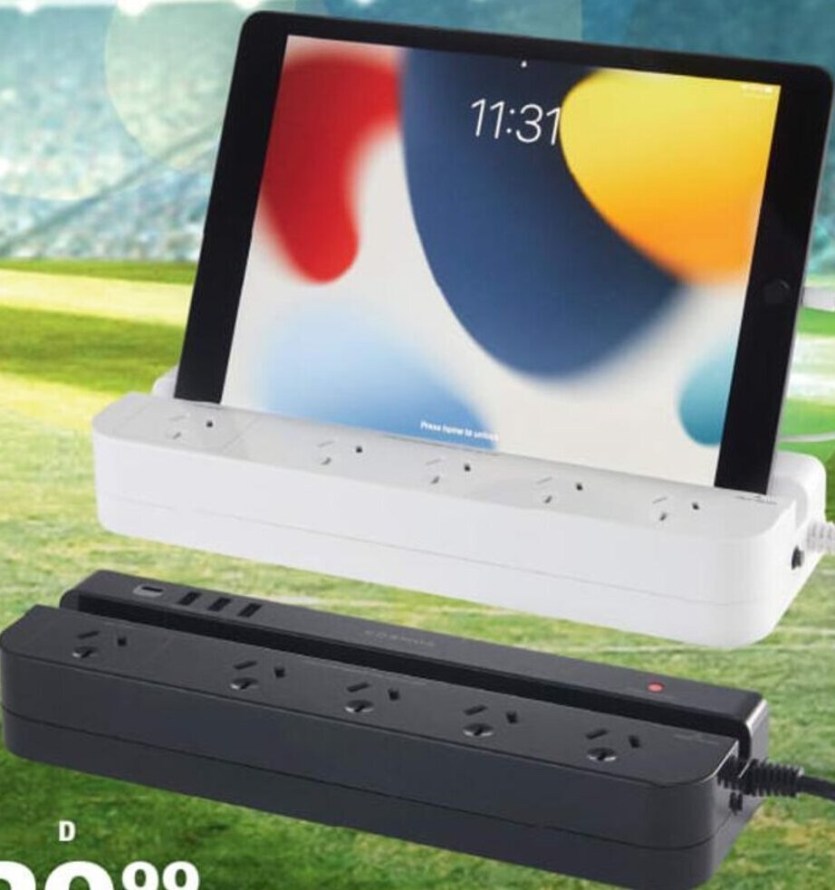 5Outlet Power Board with BuiltIn Tablet Holder offer at ALDI