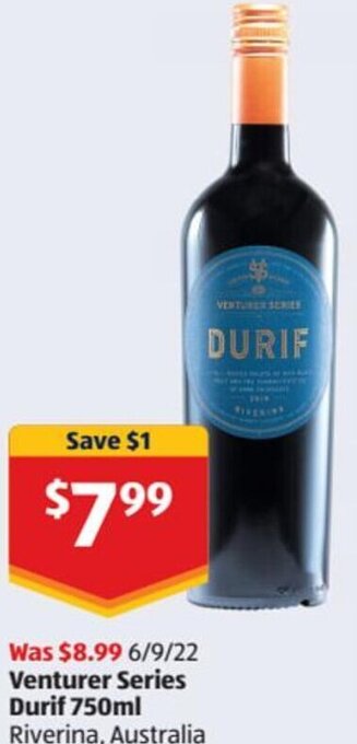 ALDI Venturer Series Durif 750ml offer
