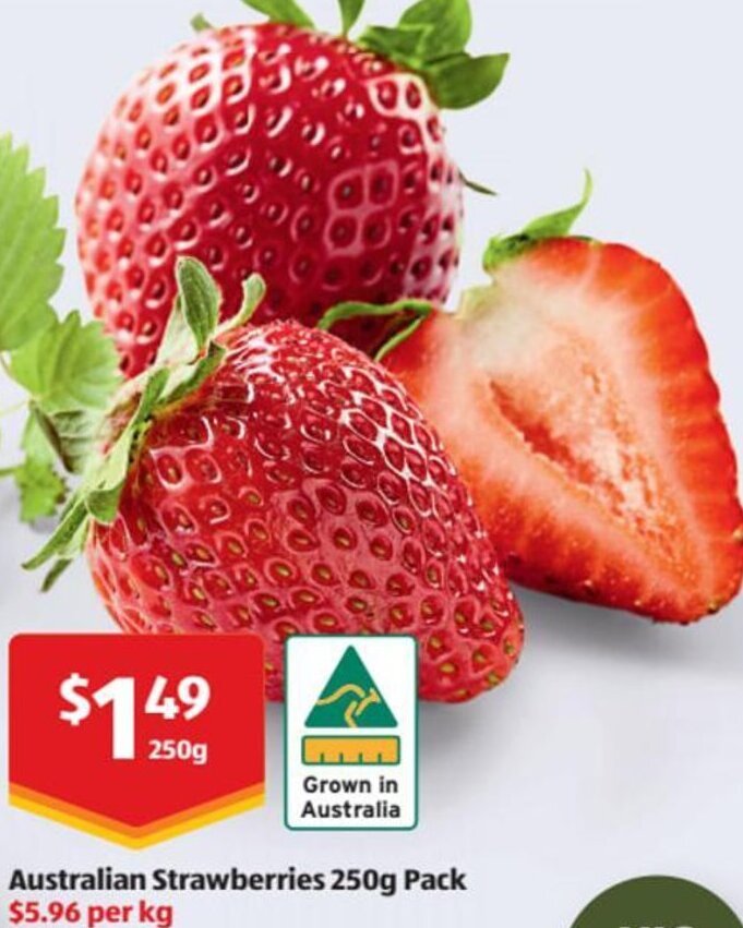 Australian Strawberries 250g offer at ALDI