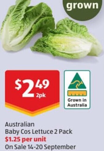 ALDI Australian Baby Cos Lettuce 2 Pack offer