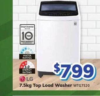 Bi-Rite Lg 7.5kg top load washer offer