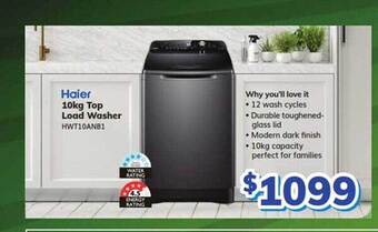 Bi-Rite Haier 10kg top load washer offer