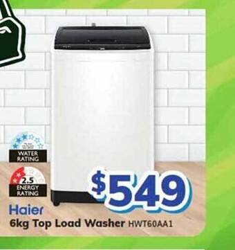 Bi-Rite Haier 6kg top load washer offer