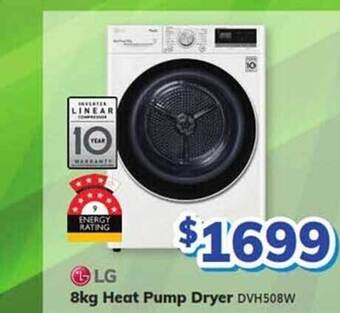 Bi-Rite Lg 8kg heat pump dryer offer
