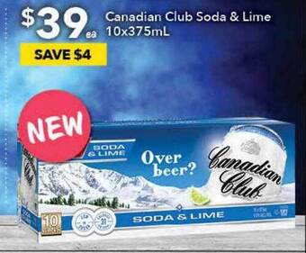 Ritchies Canadian club soda & lime offer