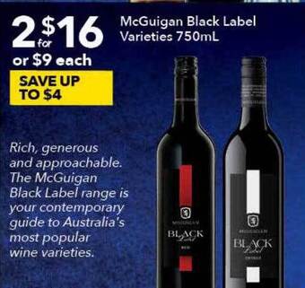 Ritchies Mcguigan black label varieties offer