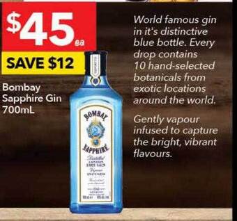 Ritchies Bombay sapphire gin offer