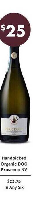 Vintage Cellars Handpicked organic doc prosecco nv offer