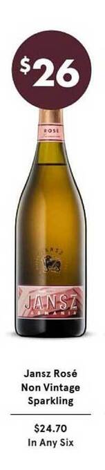 Vintage Cellars Jansz rosé non vintage sparkling offer