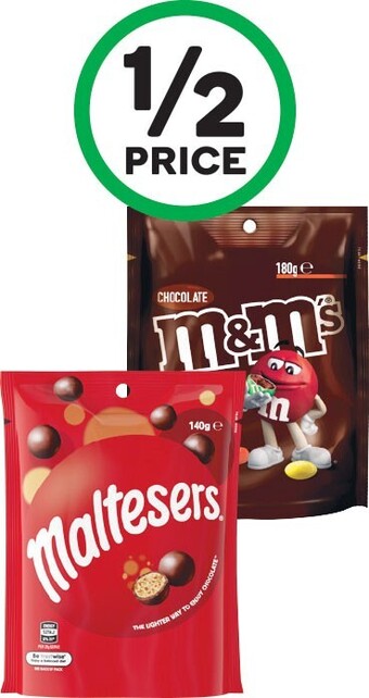 Woolworths Mars maltesers, m&m’s or pods 130-180g or skittles 190-200g offer