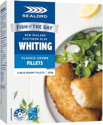 Woolworths Sealord southern blue whiting or dory fillets 300-320g offer