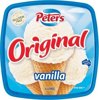 Woolworths Peters original ice cream 4 litre – from the freezer offer
