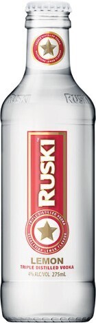 Woolworths Ruski lemon bottles 4x275ml offer