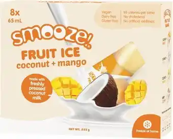 Woolworths Smooze coconut & mango 8 x 65ml offer