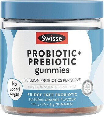 Woolworths Swisse adult probiotic & prebiotic gummies pk 45~ offer
