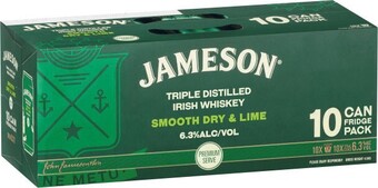 Coles Jameson smooth dry & lime cans 10x375ml offer