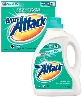 Coles Biozet attack 1.8 litre-2 litre or powder 2kg offer