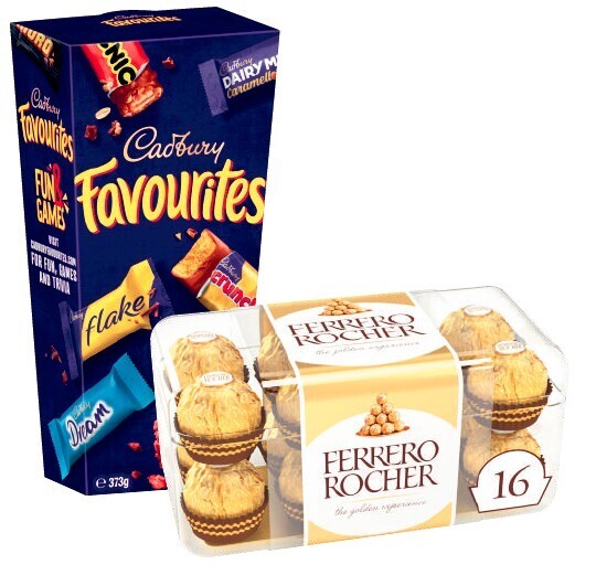 Cadbury favourites boxed chocolate 334g373g or ferrero rocher