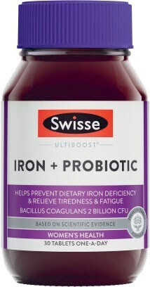 Coles Swisse ultiboost iron + probiotic capsules 30 pack offer