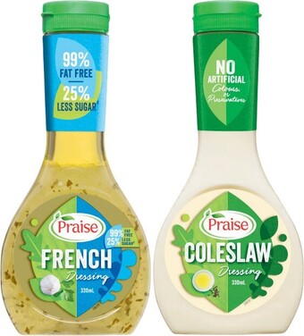 Coles Praise dressing 330ml offer