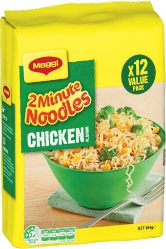 Coles Maggi 2 minute noodles 12 pack 828g-888g offer