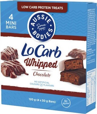 Coles Aussie bodies lo carb bars 4 pack 120g offer