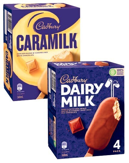 Coles Cadbury sticks 300ml-360ml offer