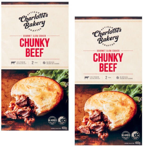 Charlotte's bakery pies 2 pack 400g offer at Coles