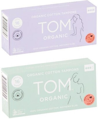 Coles Tom organic regular or super tampons 16 pack offer