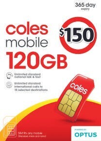 Coles Coles mobile $150 sim offer
