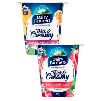 Coles Dairy farmers thick & creamy yoghurt 150g offer