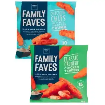 Coles Family faves chicken chips or tenders 1kg offer