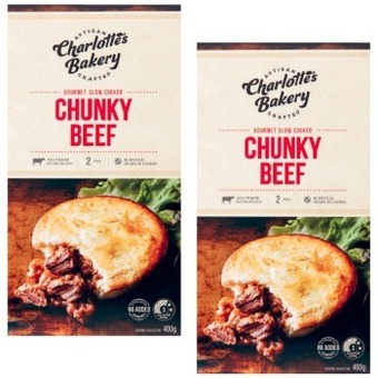 Coles Charlotte's bakery pies 2 pack 400g offer