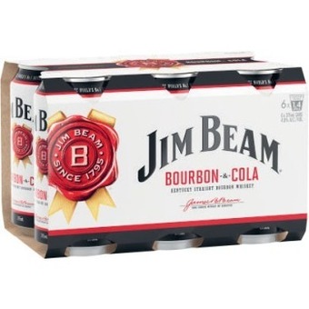 Coles Jim beam white & cola cans 6x375ml offer