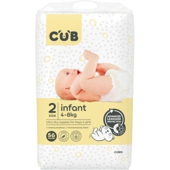 Cub unisex nappies 40 pack-56 pack
