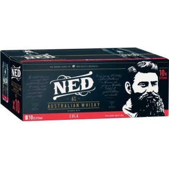 Coles Ned australian whisky & cola cans 10x375ml offer
