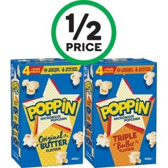 Woolworths Poppin microwave popcorn 400g offer