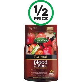 Woolworths Brunnings organic fertilisers 2.5 kg offer