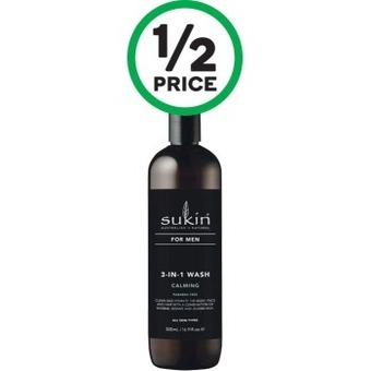 Woolworths Sukin men’s body wash 500ml offer